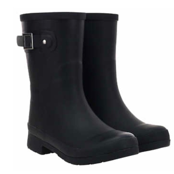 Chooka Rain Boot Plush Mid Height Black Fur  NIB - Picture 5 of 10